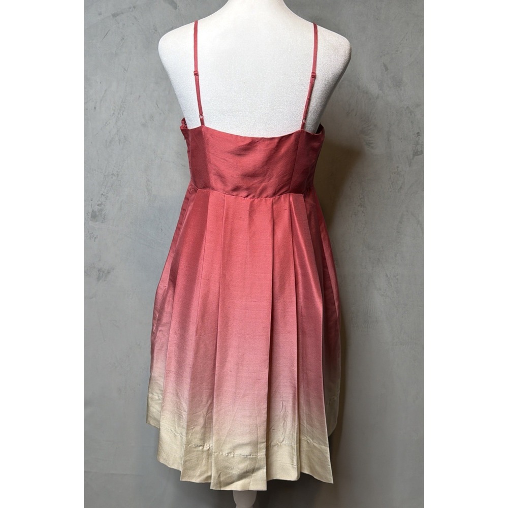 The Limited 100% Silk Ombre Dress Women's Size 4 Pink Ivory Spaghetti Strap - Picture 2 of 9